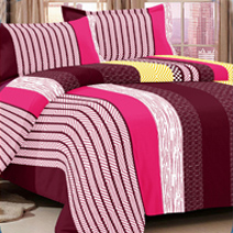 Double printed bed sheet with two matching pillow covers